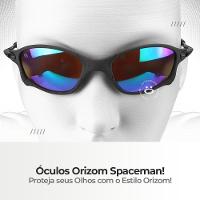 Oculos Sol Preto Metal Proteção Uv Lupa Verde Praia + Case Casual Lente Espelhada Estiloso Presente - 6