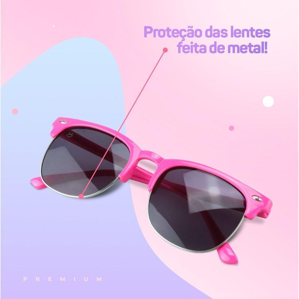 Oculos + Relogio Digital Rosa Infantil Led + Case Criança Original Silicone Menina Esportivo - 3