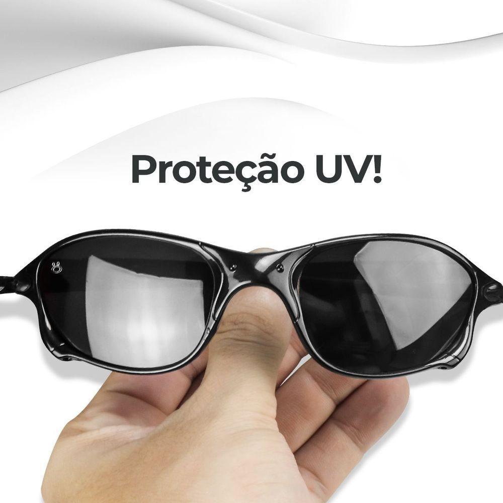 Oculos Sol Masculino Praia Preto Lupa Proteção Uv + Case Moda Casual Qualidade Premium Verão Casual - 3