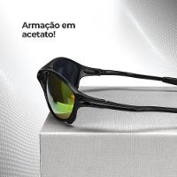 Oculos Sol Masculino Preto Proteção Uv Lupa Lente Espelhada Original Casual Presente Estiloso Social