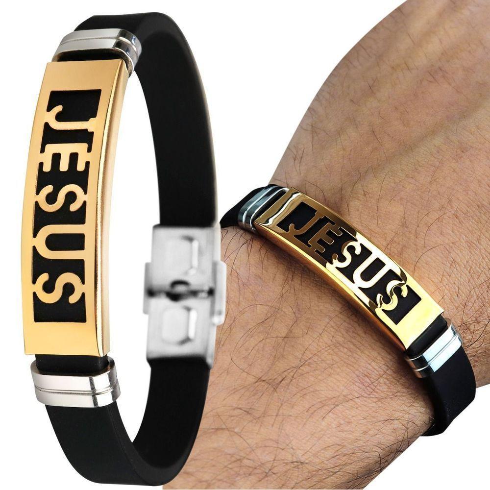 Pulseira Ouro Placa Banhada Jesus Cristo Dourada Masculina Ajustavel Presente Qualidade Premium - 1