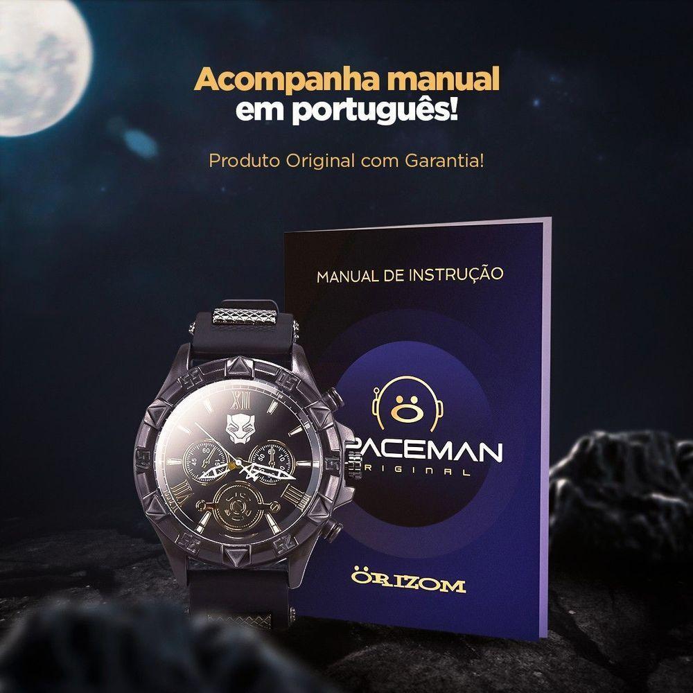 Relogio Masculino Aço Inox Pantera Preto + Cordão Corrente Casual Analogico Social Presente - 3