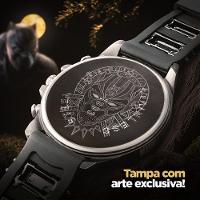 Relogio Masculino Aço Inox Pantera Preto + Cordão Corrente Casual Analogico Social Presente - 6