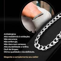 Relogio Masculino Aço Inox + Cordão Cruz + Pulseira Grumet Casual Preto Inoxidável Qualidade - 5
