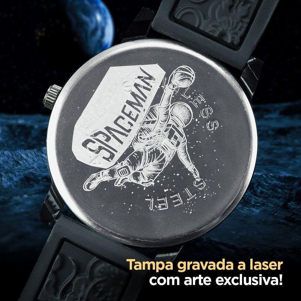 Relogio Masculino Aço Inox + Cordao Prata + Caixa Relogio Presente Ajustavel Silicone Social Cordao - 6