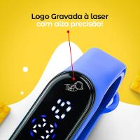Relogio Digital Bracelete Infantil Prova Dagua Ajustavel Silicone Presente Azul Adolescente - 6