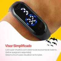 Relogio Digital Prova Dagua Bracelete Infantil + Batman Heroi Silicone Presente Preto Adolescente - 6