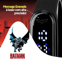 Relogio Digital Prova Dagua Bracelete Infantil + Batman Heroi Silicone Presente Preto Adolescente - 7