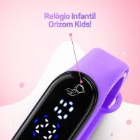 Relogio Digital Prova Dagua Bracelete + Ajustavel Infantil Original Data Lilas Silicone Criança Roxo