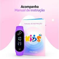 Relogio Digital Prova Dagua Bracelete + Ajustavel Infantil Original Data Lilas Silicone Criança Roxo - 8