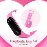 Relogio Digital Led Rosa Infantil + Pulseira + Oculos Sol Prova Dagua Pulseira Ajustavel Original - 2