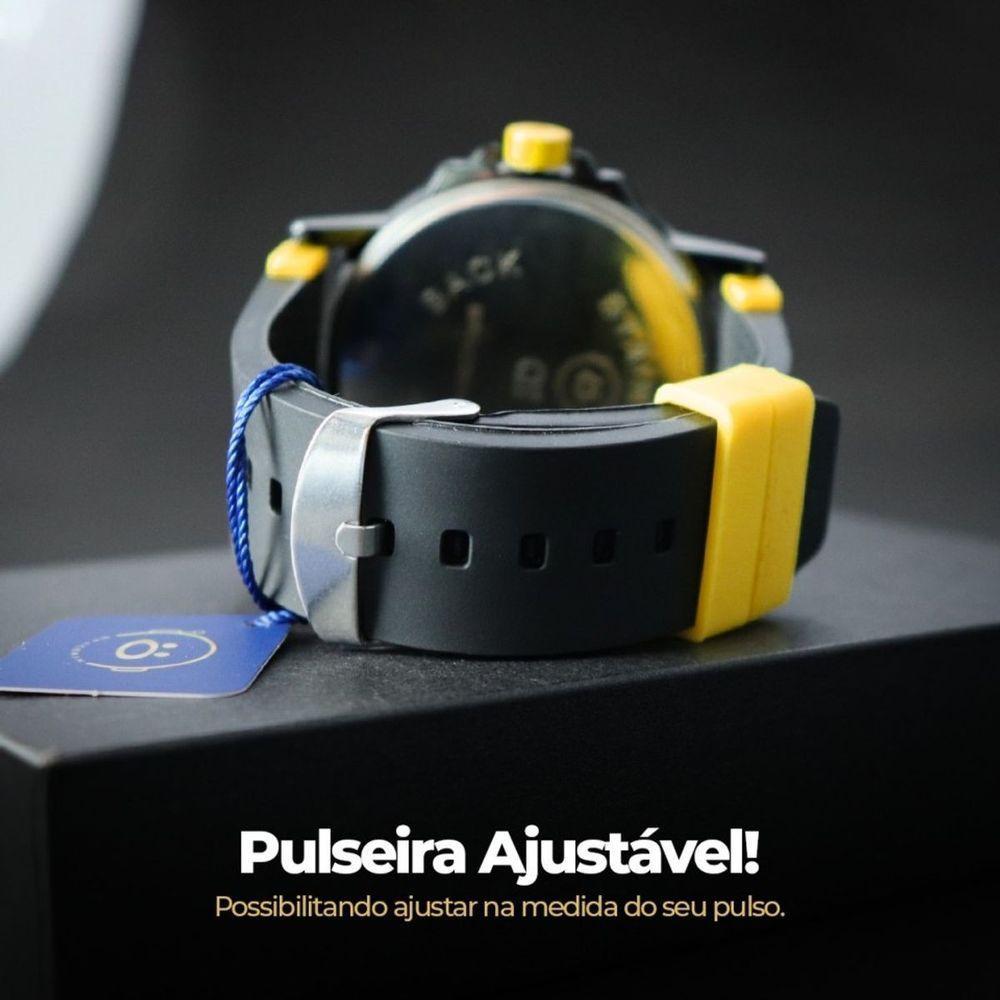 Relogio Aço Inoxidavel Masculino + Oculos Protecao Uv Sol Presente Pulseira Ajustavel Analogico - 5