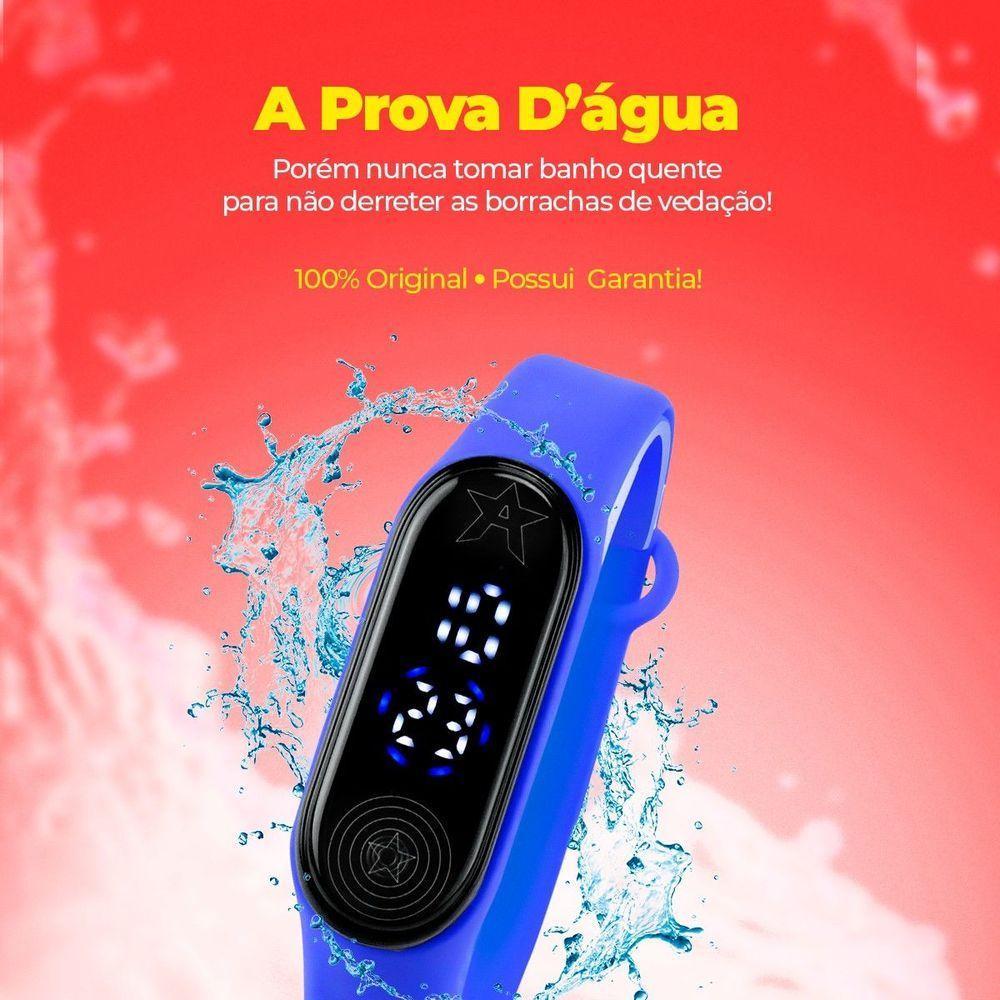 Relogio Digital Led Prova Dagua + Copo Capitao America Presente Pulseira Ajustavel Resistente Menino - 3