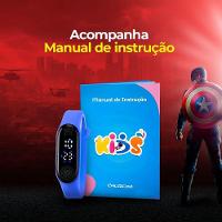 Relogio Digital Led Prova Dagua + Copo Capitao America Presente Pulseira Ajustavel Resistente Menino - 2