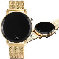 Relogio Feminino Aço Inox Dourado + Qualidade Digital Led Redondo Original Casual Moda - 1