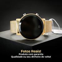 Relogio Feminino Aço Inox Dourado + Qualidade Digital Led Redondo Original Casual Moda - 3