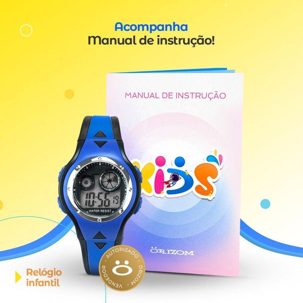 Relogio Digital Infantil Qualidade Ajustavel Criança Esportivo Presente Alarme Original Led - 5