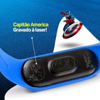 Relogio Digital Infantil Prova Dagua Heroi Capitao America Criança Presente Menino Azul Adolescente - 3