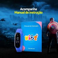 Relogio Digital Infantil Prova Dagua Heroi Capitao America Criança Presente Menino Azul Adolescente
