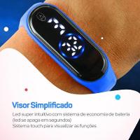 Relogio Digital Infantil Prova Dagua Heroi Capitao America Criança Presente Menino Azul Adolescente - 6