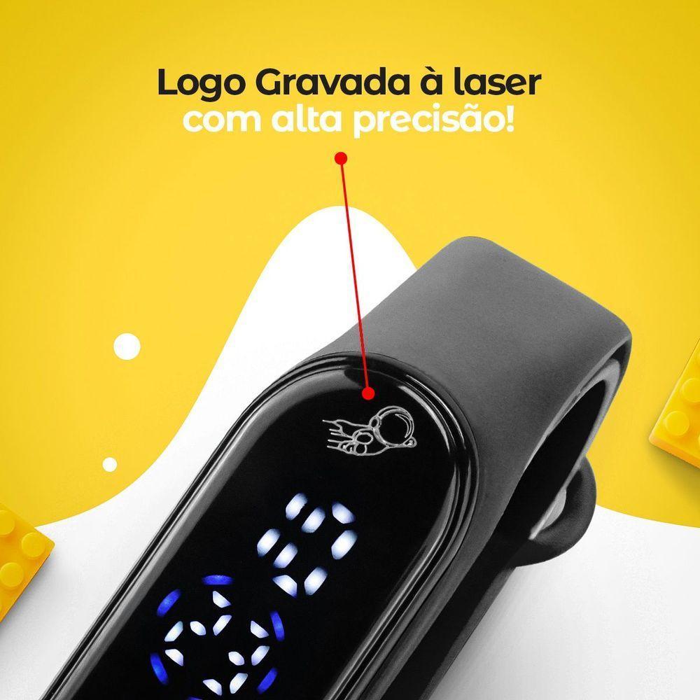 Relogio Infantil Digital Prova Dagua Bracelete Ajustavel Esportivo Preto Original Adolescente Data - 5