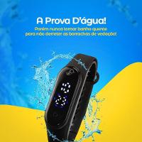 Relogio Infantil Digital Prova Dagua Bracelete Ajustavel Esportivo Preto Original Adolescente Data - 6