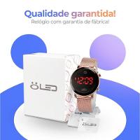 Relogio Feminino Silicone Aço Inox Digital Rose Led + Caixa Casual Pulseira Ajustavel Resistente