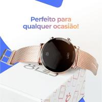 Relogio Feminino Silicone Aço Inox Digital Rose Led + Caixa Casual Pulseira Ajustavel Resistente - 5