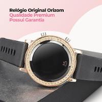 Relogio Feminino Digital Dourado Led Strass Aço Inox Redondo Moda Casual Ajustavel Presente - 3