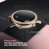 Relogio Feminino Digital Dourado Led Strass Aço Inox Redondo Moda Casual Ajustavel Presente - 7