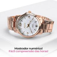 Relogio Feminino Banhado Rose Qualidade + Pulseira Original Casual Presente Social Rose - 2
