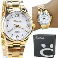 Relogio Feminino Dourado Aço Inox + Caixa Social Analogico Moda Casual Original Dourado Presente - 1