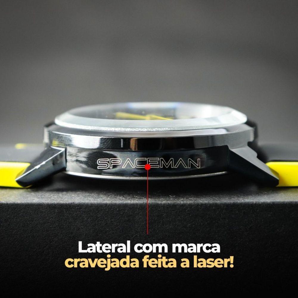 Relogio Silicone Qualidade Preto Aço Inox Grande Presente Casual Original Ajustavel Social - 4