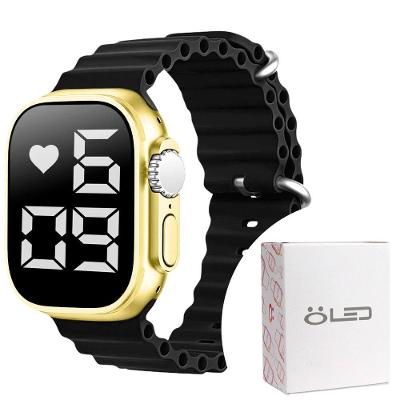 Relógio Digital Feminino Led Silicone Ultra Aço Inox + Caixa Original Presente Dourado Garantia