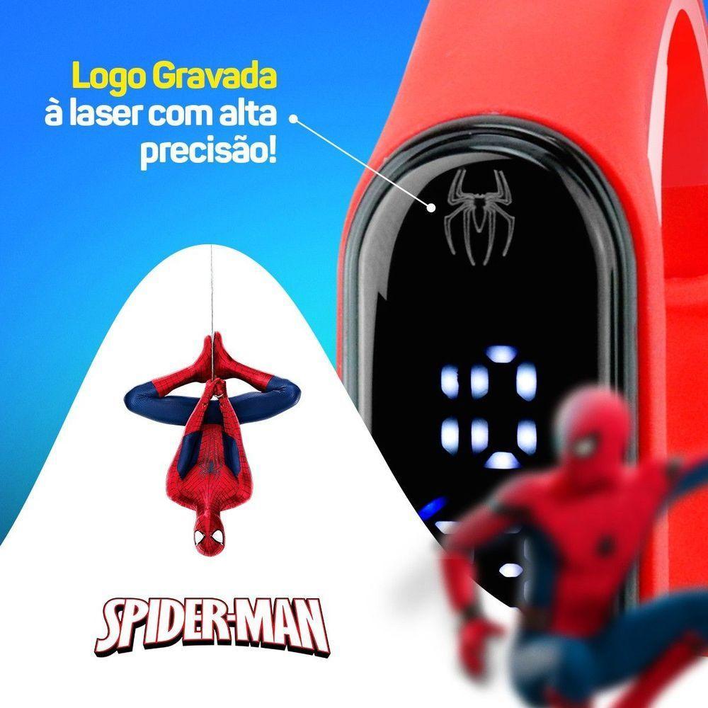Relogio Prova Dagua Bracelete Homem Aranha + Digital Infantil Presente Vermelho Pulseira Ajustavel - 7