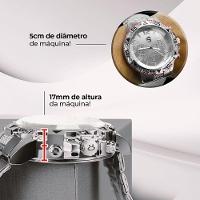 Relogio Prata Original Grande Aço Inox Masculino + Caixa Qualidade Edição Limitada Analogico