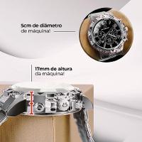 Relogio Masculino Prata Aço Inox + Pulseira Pai Nosso Analogico Religioso Presente Social Original - 6