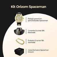 Relogio Masculino Banhado Aço + Pulseira + Cordão Crucifixo Ajustavel Original Dourado Social Casual - 7