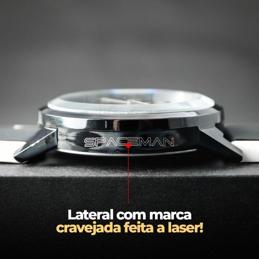 Relogio Masculino Aço Silicone + Oculos Sol Protecao Uv Presente Analogico Qualidade Branco - 3