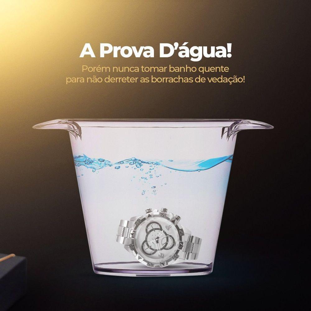 Relogio Masculino Aço Inoxidavel Prova Dagua Social Presente Pesado Original Grande Casual - 5
