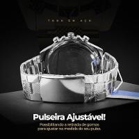 Relogio Masculino Aço Inoxidavel Prova Dagua Social Presente Pesado Original Grande Casual - 2