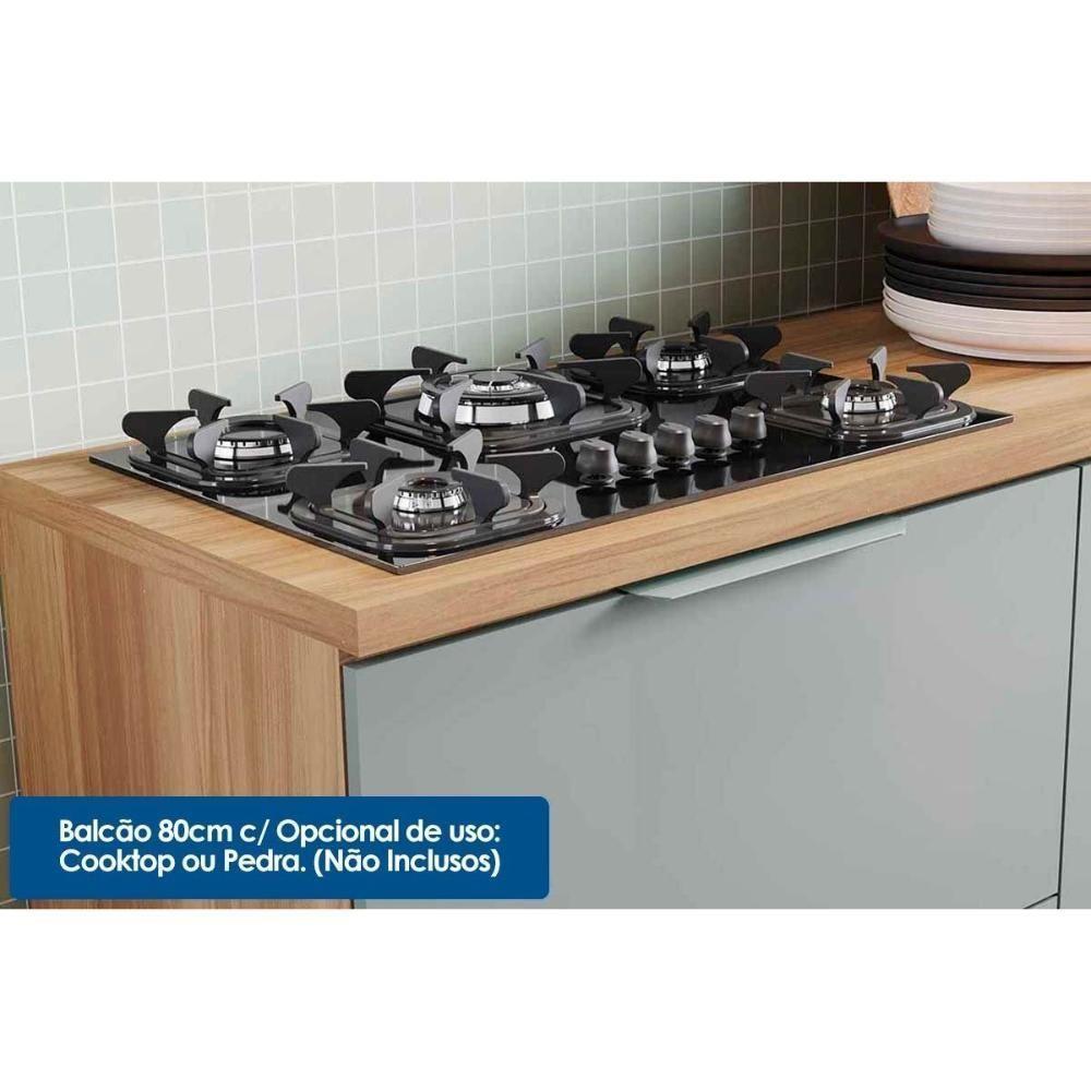 Armário de Cozinha Modulado Completa Marquesa 5 Peças Nature/Verde - Nesher - 6