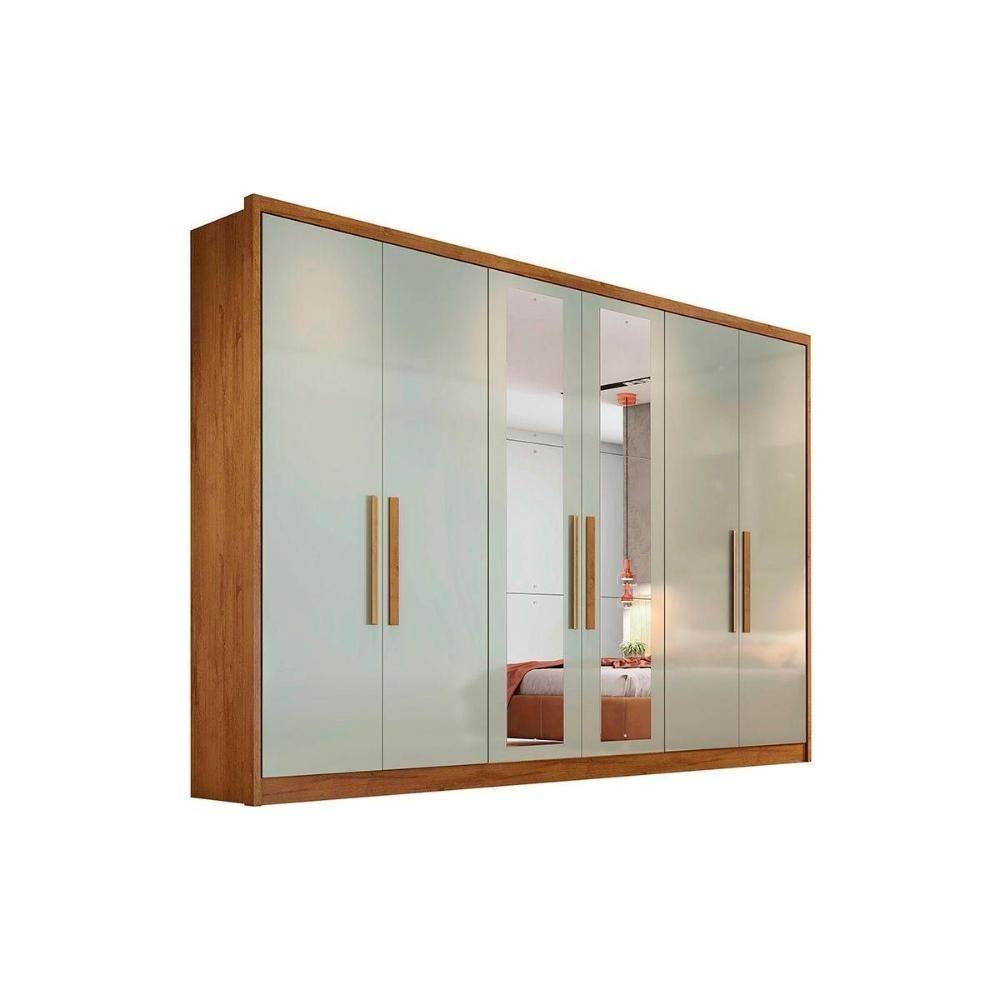 Guarda Roupa 6 Portas  e 6 Gavetas c/ Espelho Robust Plus Freijó/FendiOff - Novo Horizonte - 1