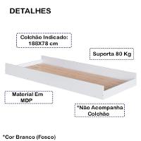 Cama Auxiliar Com Rodizios Bb692 Branco Comm Branco - 3