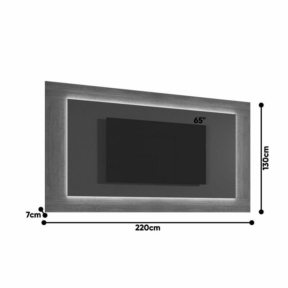 Painel Grécia Com Led 1,80 Para Tv Até 65 Polegadas Mavaular Naturalle-off White - 2