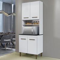 Paneleiro Torre Quente 4 Portas 3 Prateleiras Atenas Kaiki Moveis Branco - 4