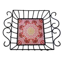 Fruteira De Mesa Ferro E Azulejo Quadrada Grande Pra Cozinha Azulejo G5 - 5