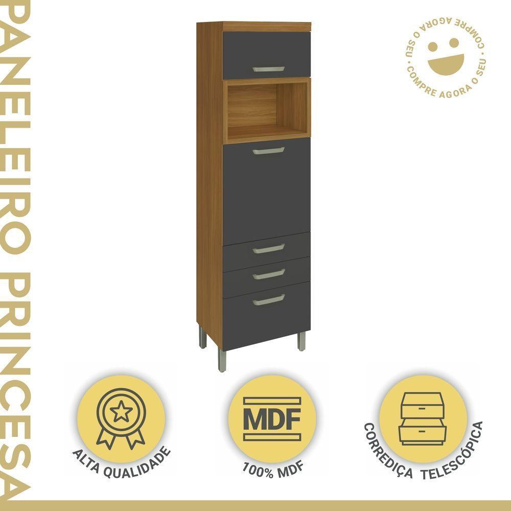 Paneleiro 2 Portas 3 Gavetas Princesa Nesher Móveis - 6