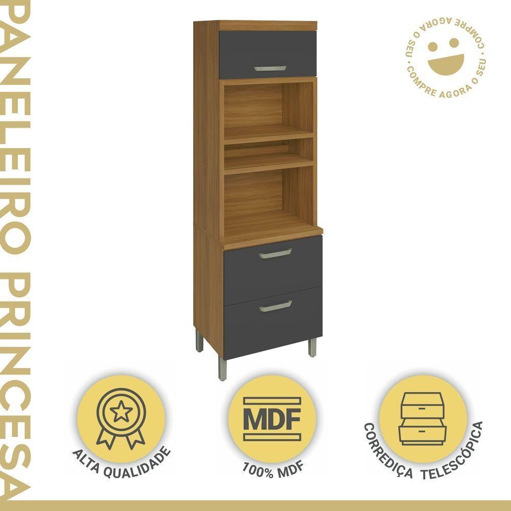 Paneleiro Torre Quente 2 Portas 1 Gaveta Princesa Nesher Móveis - 6