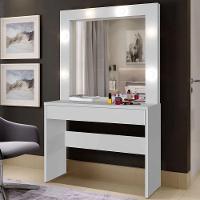 Penteadeira Camarim Requinte 1 Gaveta Mavaular Branco - 2